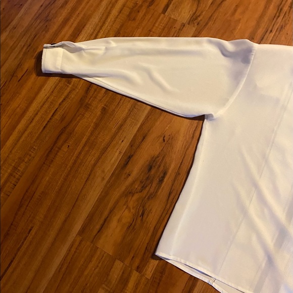 Tess Vintage Women’s White/Navy Button Blouse Size 10 - Picture 14 of 16